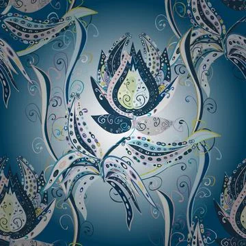 Seamless Vintage Flower Pattern. Vector Hip fabric pattern. Stockillustratie