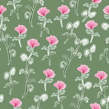 Seamless vintage flowers pattern background , greeting card or fabric Stock Illustration