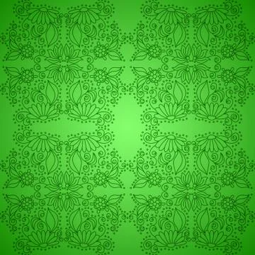 Seamless Vintage Green Pattern Stock Illustration