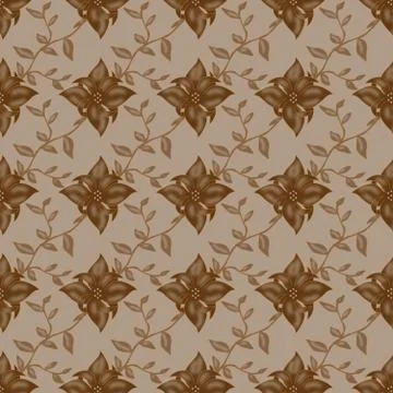 Seamless vintage pattern on brown 스톡 일러스트