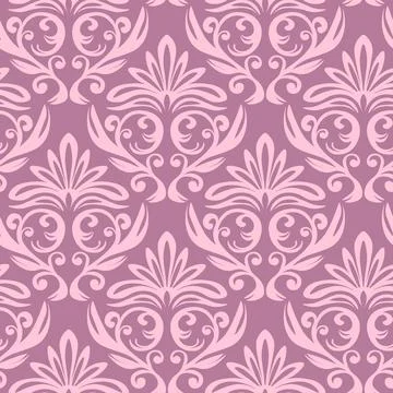 Seamless vintage pattern with curls. Wallpaper in the style of Baroque. Floral Illustrazione stock