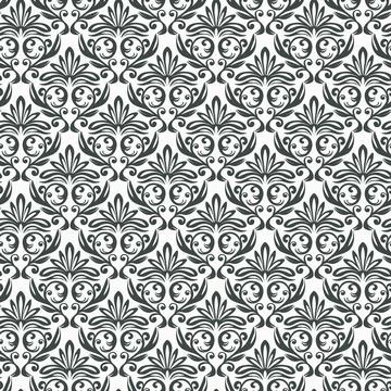 Seamless vintage pattern with curls. Wallpaper in the style of Baroque. Floral Stock Illustration