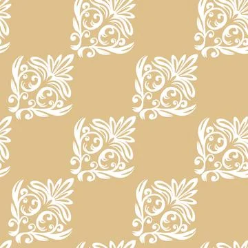 Seamless vintage pattern with curls. Wallpaper in the style of Baroque. Floral Stock Illustration