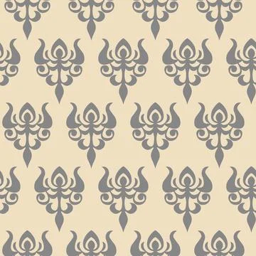 Seamless vintage pattern with curls. Wallpaper in the style of Baroque. Floral Stock Illustration