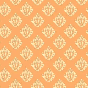 Seamless vintage pattern with curls. Wallpaper in the style of Baroque. Floral Illustrazione stock