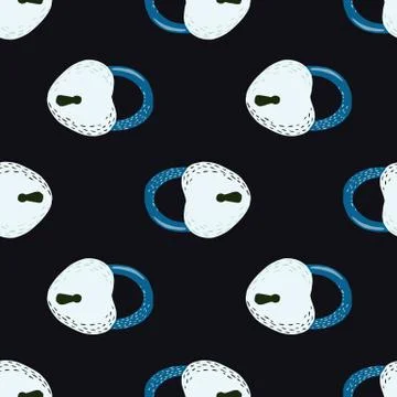 Seamless vintage pattern with door locks ornament. Doodle old romantic elemen Stock Illustration
