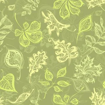 Seamless vintage pattern of leaves. Stock Illustration