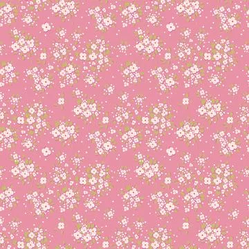 Seamless vintage pattern. Small pink flowers on a pale pink background. Vec.. Stock Illustration