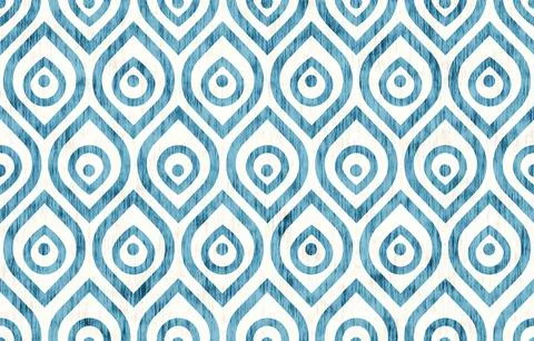 Seamless vintage pattern with stylized peacock feathers. Vintage ikat ogee .. Stock-Illustration