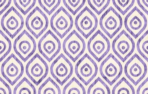 Seamless vintage pattern with stylized peacock feathers. Vintage purple ika.. Stock Illustration