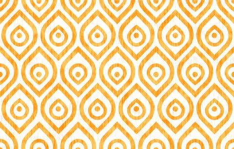 Seamless vintage pattern with stylized peacock feathers. Vintage yellow ika.. Illustration