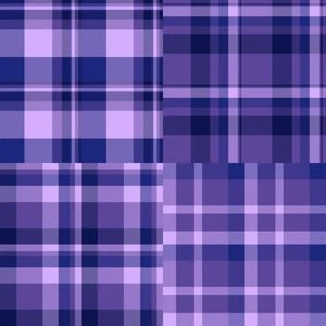 Seamless vintage plaid vector pattern pack. Timeless tartan designs suitable  Stock Illustration