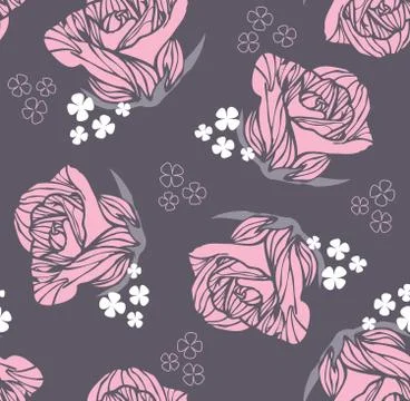 Seamless vintage rose pattern Stock Illustration