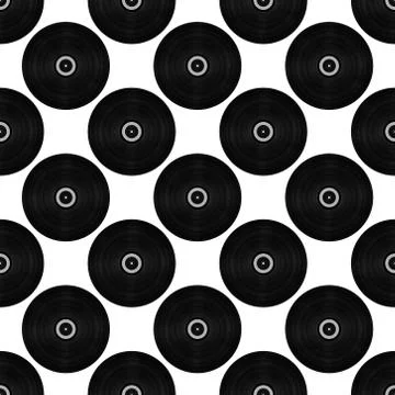 Seamless vinyl record pattern Stockillustratie