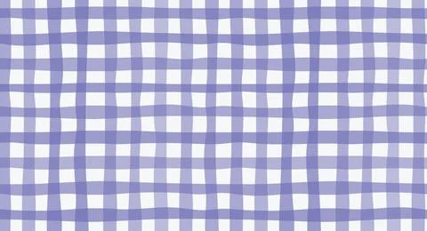 Seamless violet and purple gingham check pattern with watercolor texture. H.. Illustrazione stock