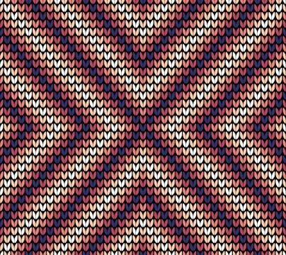 Seamless violet centre knitting pattern Stock Illustration