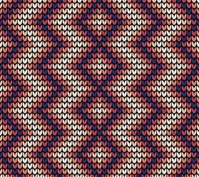 Seamless violet corner knitting pattern Stock Illustration