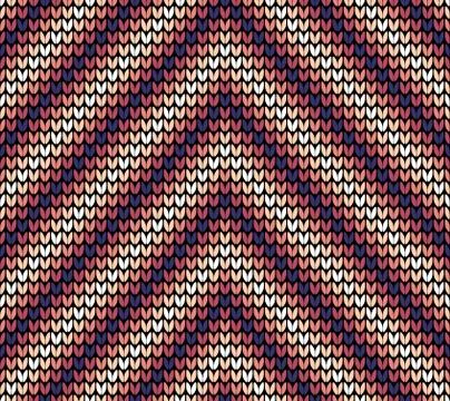 Seamless violet corner knitting pattern Stock Illustration