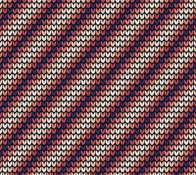Seamless violet diagonal knitting pattern Stock Illustration