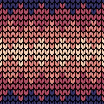 Seamless violet knitting pattern Stock Illustration