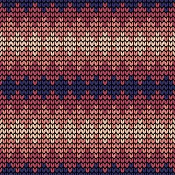 Seamless violet squares knitting pattern Stock Illustration