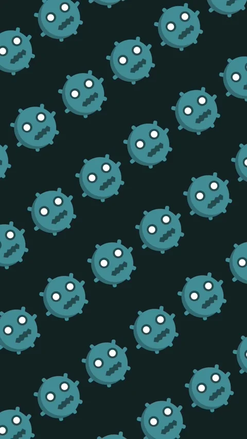 Seamless virus and bacteria pattern on an abstract vertical background animation Stock Footage 331996255