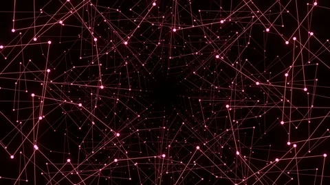 Seamless VJ loop 3d animation geometric magenta patterns for live concert music Stock Footage 252752720