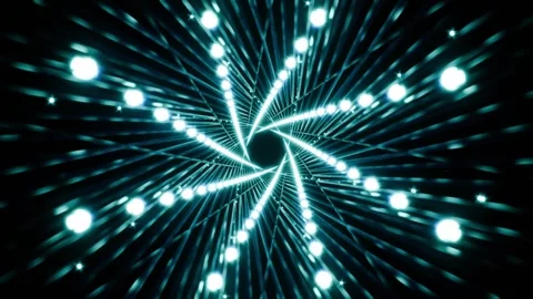 Seamless VJ loop 3d animation geometric cyan patterns for live concert music Video stock 257099807