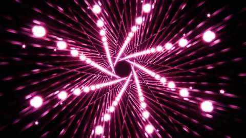 Seamless VJ loop 3d animation geometric magenta patterns for live concert music Video stock 265423124