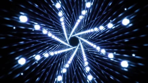Seamless VJ loop 3d animation geometric blue patterns for live concert music Video stock 266400626