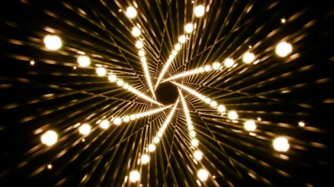 Seamless VJ loop 3d animation geometric golden patterns for live concert music Video stock 270760224