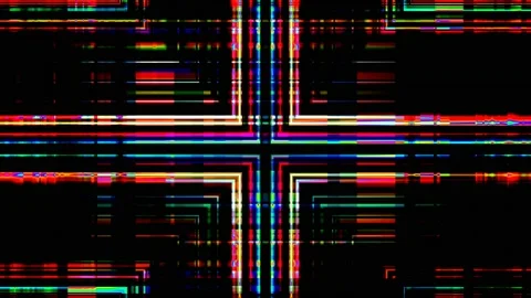 Seamless VJ Loop Check Grid Abstract Geometric Pattern Stripes Cross Stock Footage 153392747