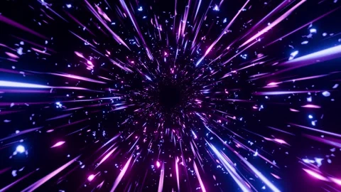 Seamless VJ loop featuring a neon sci-fi light burst with radiant rays, laser Stock Footage 342345715