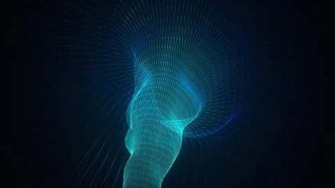 Seamless VJ  Loop Hologram Vortex Tunnel, Party, Shades of Blue Stock Footage 255097349