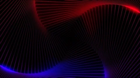 Seamless VJ Loop Neon Wireframe Square Tunnel Background Stock Footage 338169259