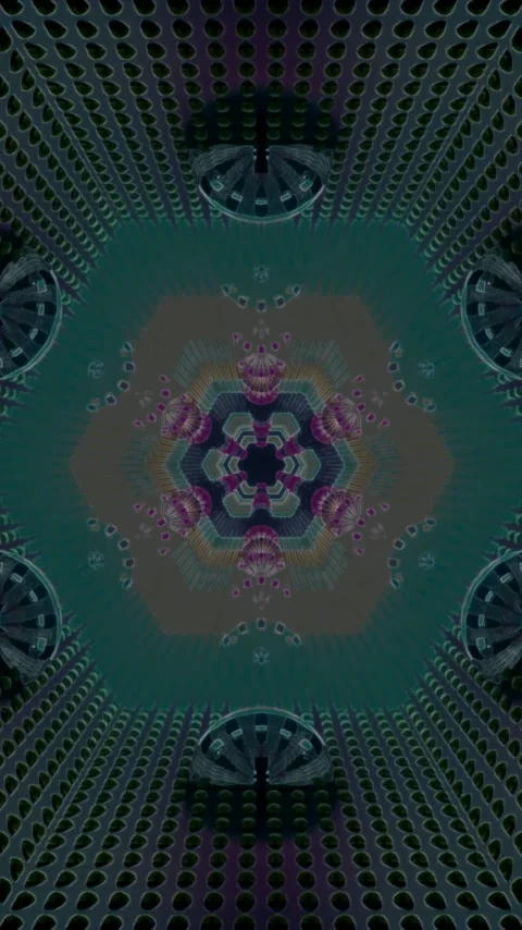 Seamless vj loop presents an abstract tunnel with geometric designs includi.. Stock Footage 321570194