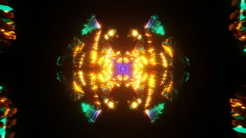 Seamless VJ loop with a rhythmic neon disco pattern flashing in vibrant colors. Stock Footage 275050380