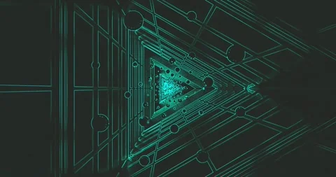 Seamless vj loop screensaver featuring triangular patterns and pu Stock Footage 316755545