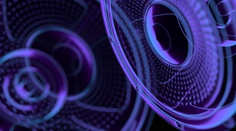 Seamless vj musical motion loop - neon speakers. 3D render Video stock 67462702