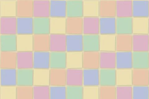 A seamless wall of pastel sticky notes in soft rainbow colors creates a cal.. Illustration