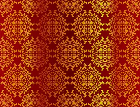 Seamless wallpaper with classic floral pattern Stock Illustration