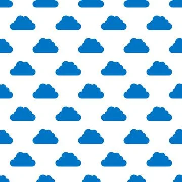 Seamless wallpaper with clouds on white background. Vector illustration Stock Illustration