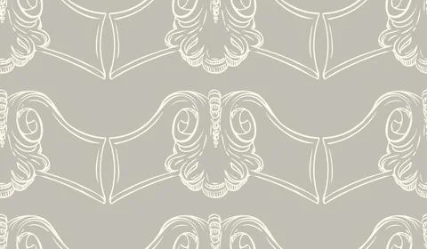 Seamless wallpaper pattern hand drawing baroque ornament vector 스톡 일러스트