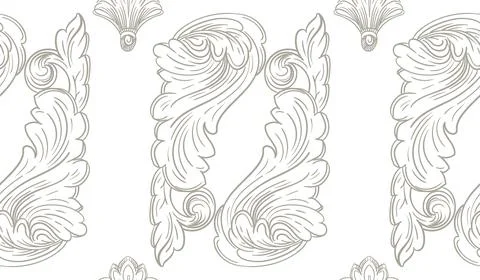 Seamless wallpaper pattern hand drawing baroque leaves Stock Illustration