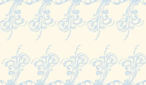 Seamless wallpaper pattern hand drawing swirl ornament vector Stock Illustration