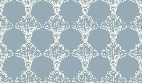 Seamless wallpaper pattern hand drawing ornament vector illustration イラスト素材
