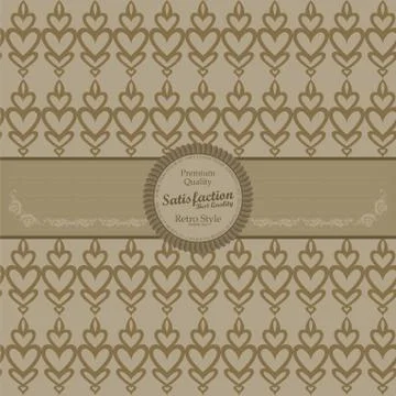 Seamless wallpaper pattern with label - Vector Stock Illustration