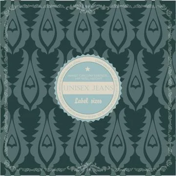 Seamless wallpaper pattern with label - Vector Stock Illustration