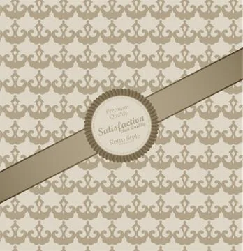 Seamless wallpaper pattern with label - Vector Stock Illustration