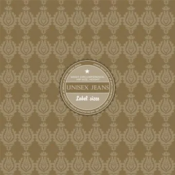 Seamless wallpaper pattern with label - Vector Stock Illustration